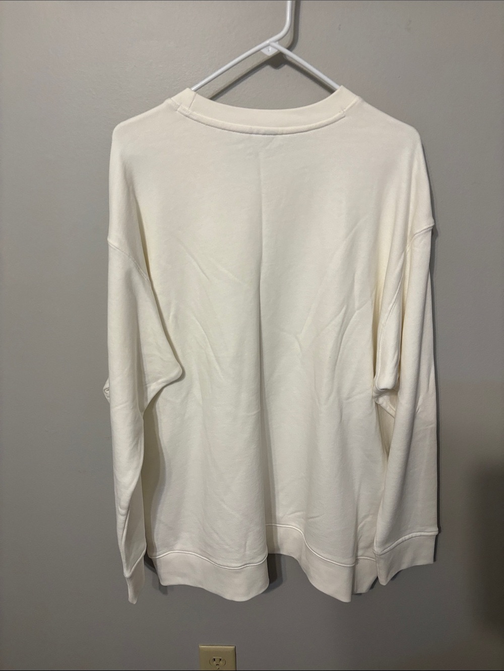 adidas Off-White Crewneck Sweatshirt with Black Trefoil - Picture 9 of 10